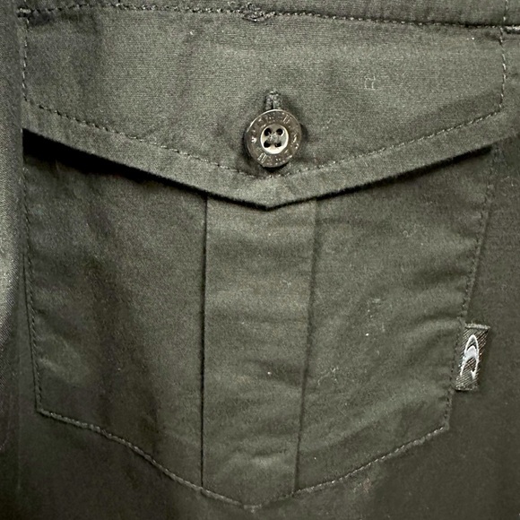 Oneill Black Button Up Long Sleeve Collared Pocket Shirt Cotton Spandex Mens XXL - Picture 3 of 7